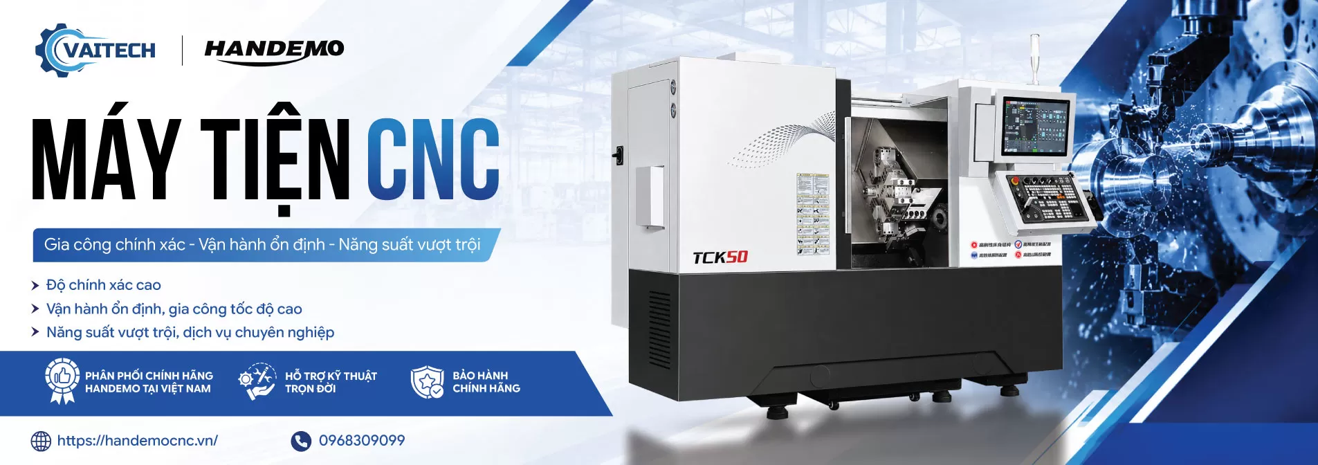Máy tiện CNC chính hãng Handemo
